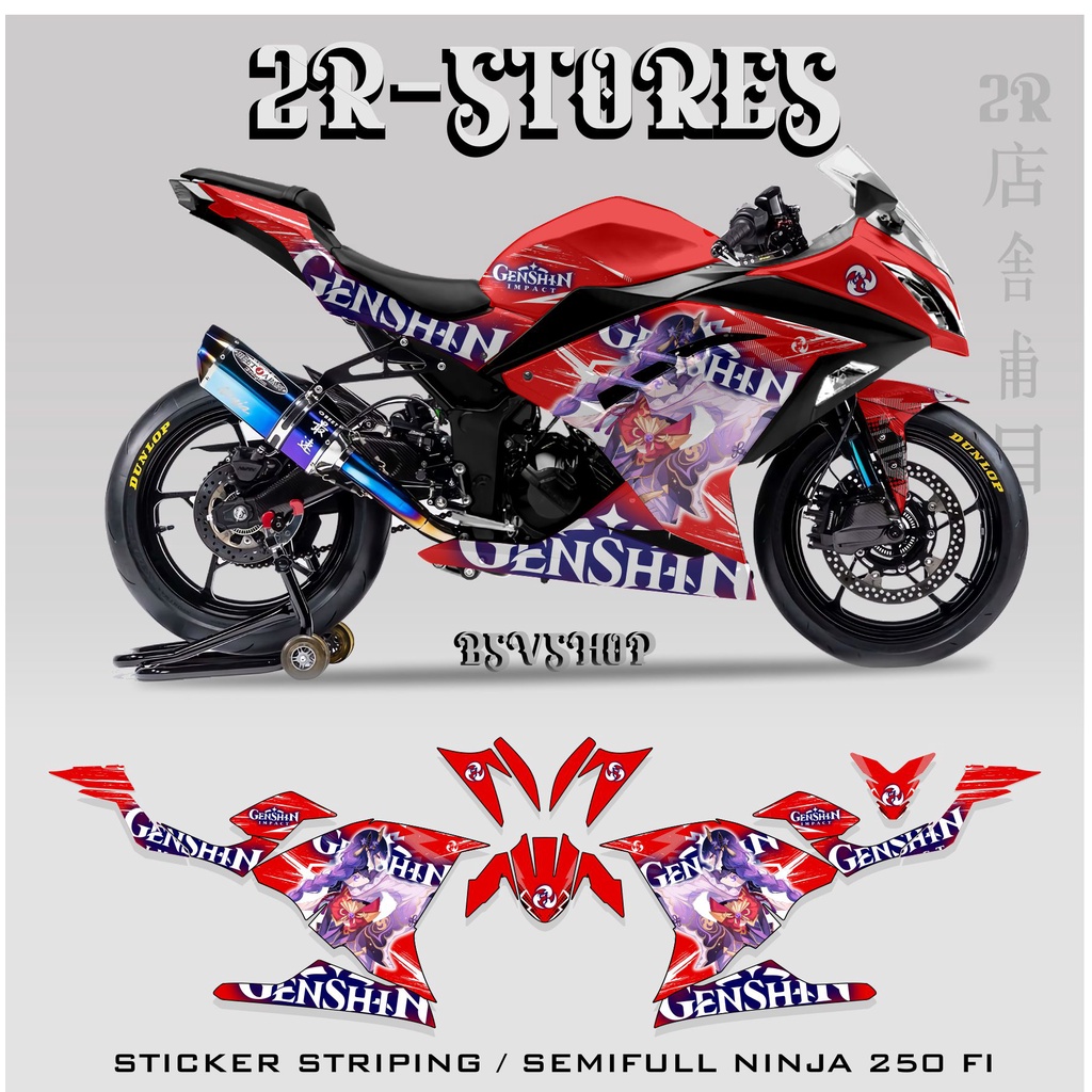Sticker / striping kawasaki ninja 250 fi semi full / stiker ninja 250 fi / list body / list motor / 
