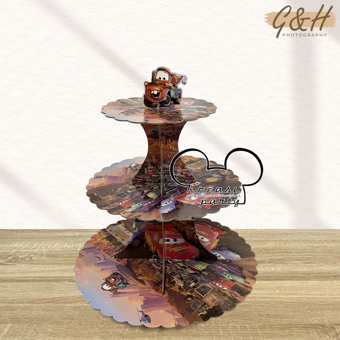 Stand Cake Cars / Stand Cup Cake 3 Tier / Cup Cake Stand Motif Cars