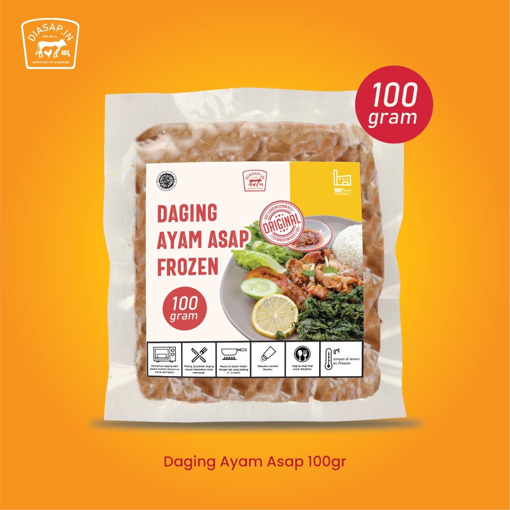 

SEI AYAM FROZEN 100gr / Daging Asap Ayam DIASAPIN Bandung + 1 Sambal 30gr