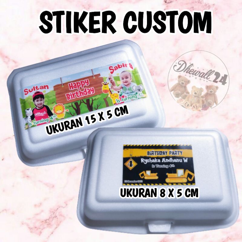 Stiker Custom label nasi/parcel nasi bento kotak nasi