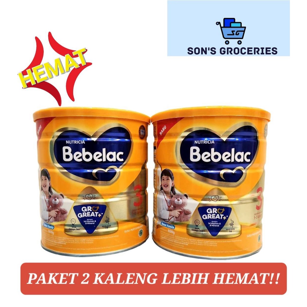 Jual Bebelac 3 Vanilla 800 gr (2 KALENG) Shopee Indonesia