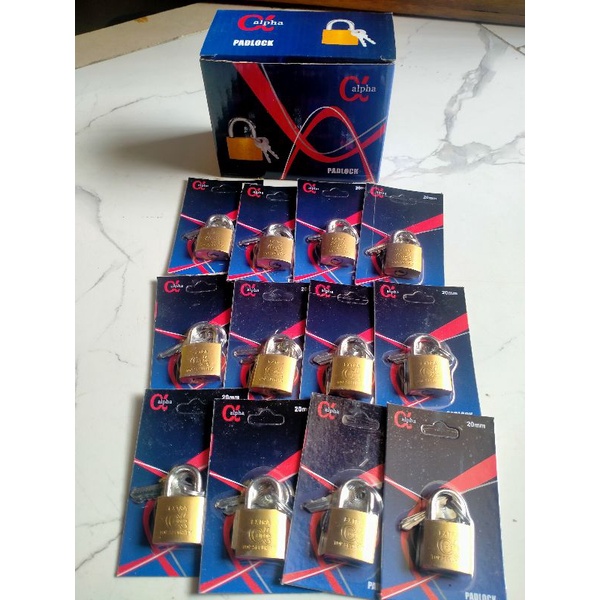 1 box (12pcs) gembok kuning 20mm gembok koper tas grosir