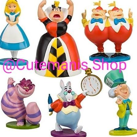 Action Figure Alice in Wonderland/Pajangan Topper Cake Set 6 Pcs