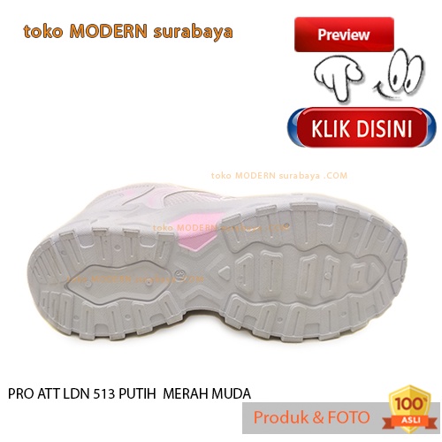 Sepatu wanita olahraga sneakers kets PRO ATT LDN 513 PUTIH MERAH MUDA