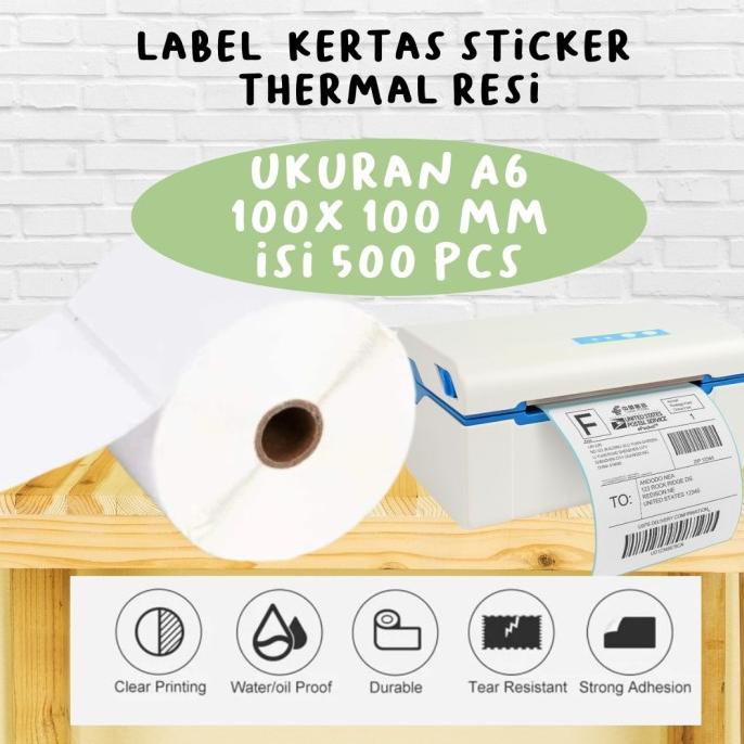 

TERMURAH Kertas Label Stiker 100 x 100 isi 500 Sticker / Thermal Barcode