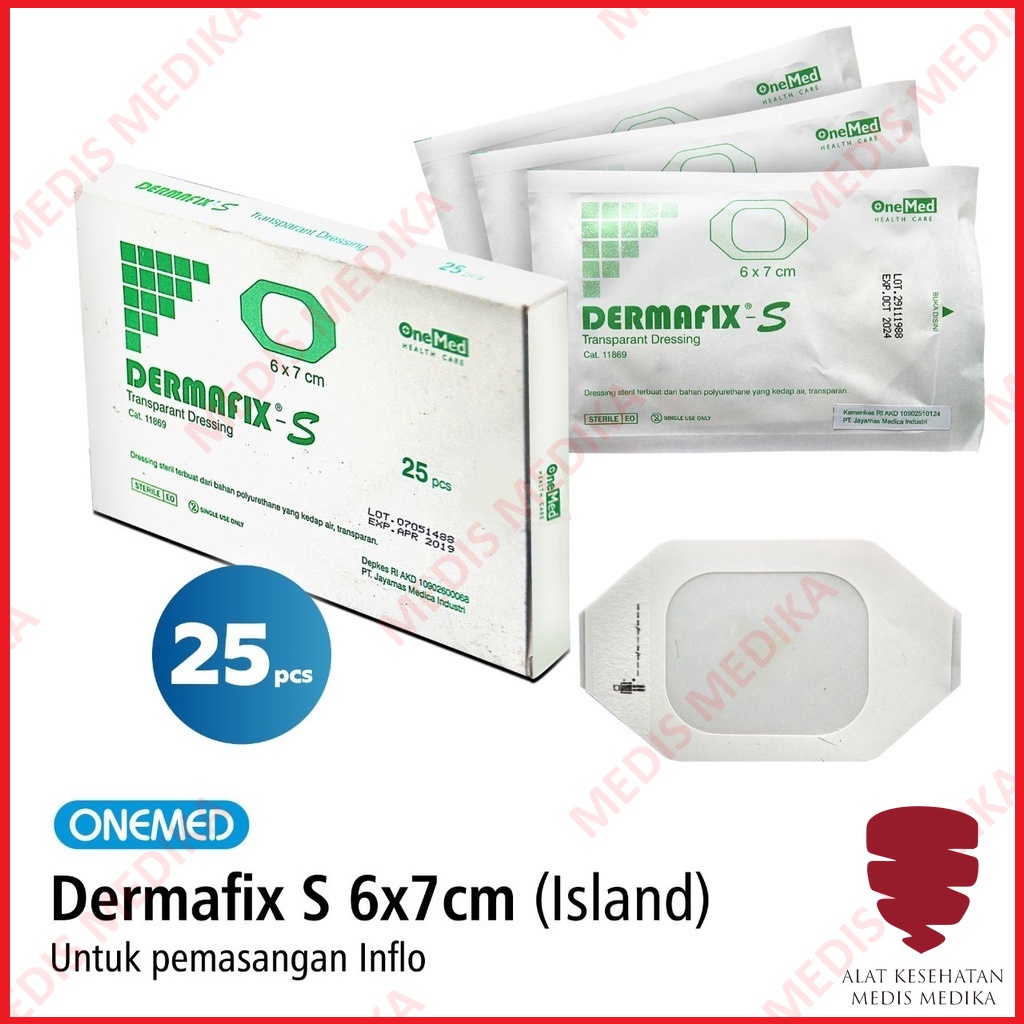 Dermafix S 6 X 7 CM Onemed p3k Plester Anti Air Infus Dewasa P3K Plaster 6X7 6X7CM