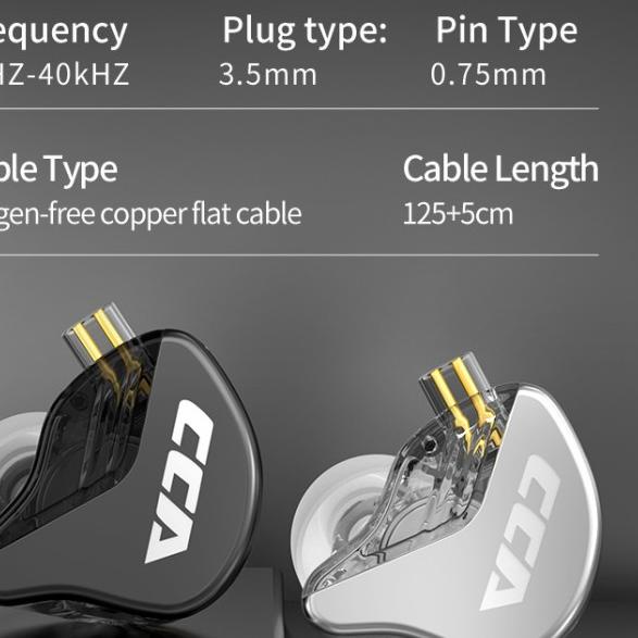 CCA CRA Earphone In Ear Monitor alternative KZ EDX Pro KZ EDC - Black with Mic, No Promo