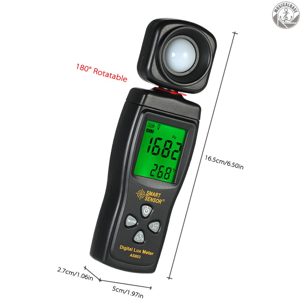 SMART SENSOR Mini Digital Lux Meter LCD Display Handheld Illuminometer Luminometer Photometer Luxmeter Light Meter 0-200000 Lux