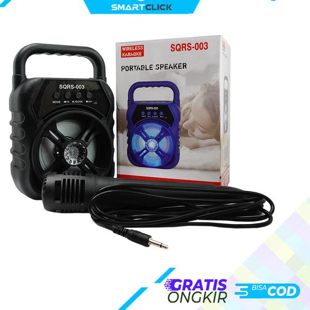 SPEAKER BLUETOOTH SUPER BASS 3 INCH FREE MIC KARAOKE FM SQRS 003