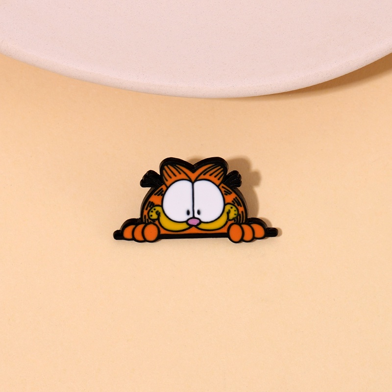 Bros Pin Enamel Desain Kartun Garfield Untuk Aksesoris Kostum Teman