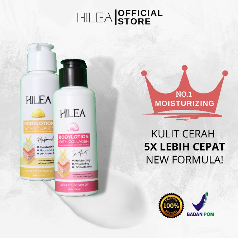 Hilea Body Lotion With Collagen 100ml Hilea Pemutih Badan Original