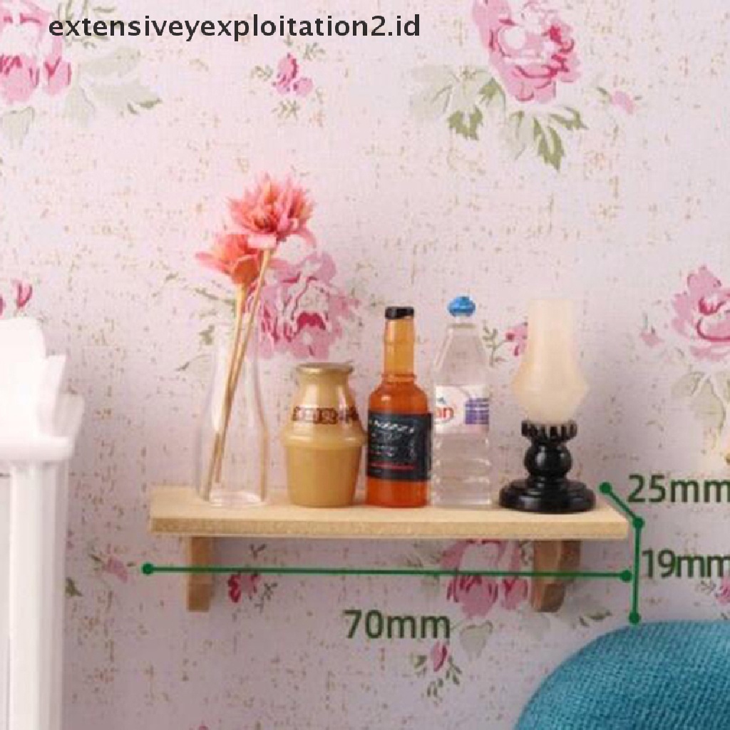Mainan Miniatur Rak Dinding Bahan Kayu Untuk Aksesoris Rumah Boneka Skala 1: 12