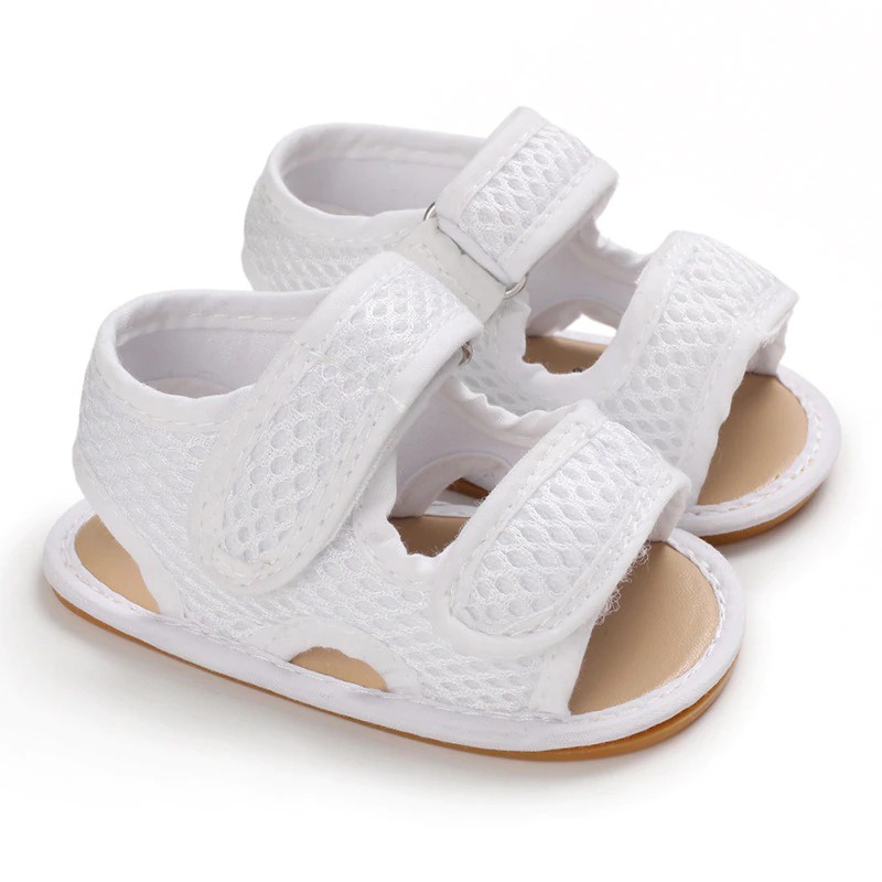Sandal Bayi Laki Laki Perempuan Umur 0 6 12 14 Sendal Bayi Laki Laki Perempuan 1 Tahun Sepatu Sendal Bayi Laki Laki Perempuan-Putih