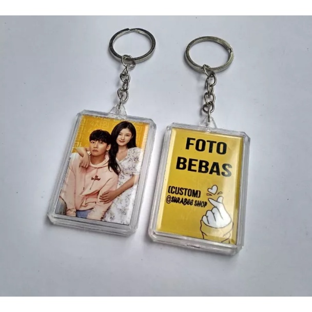 Gantungan Kunci Akrilik Insert Paper / Ganci Akrilik / Ganci Kotak / Ganci Bulat Lingkaran