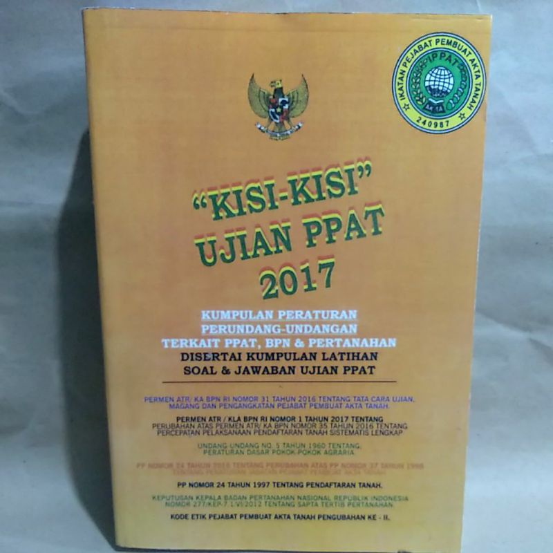 

Buku Kisi-Kisi Ujian PPAT 2017