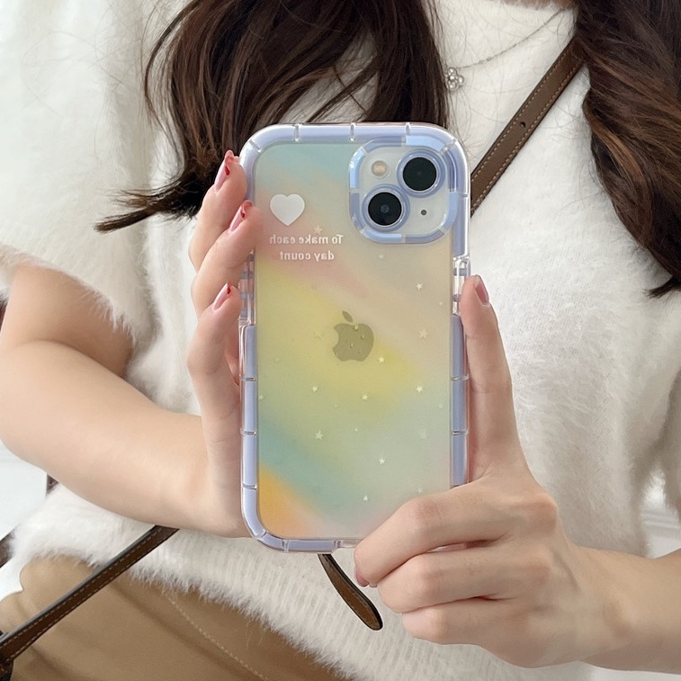 Casing Soft Case Motif Pelangi Ungu Untuk IPhone 14 + / Xr / Xs Max / Ip / 11 / 12 / 13 / 14 Pro Max