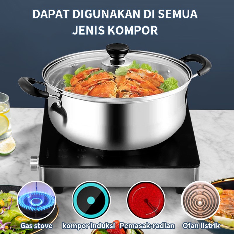 GM Bear Panci Sop Stainless , Panci Susu - Milk Pan , Soup Pot 1175