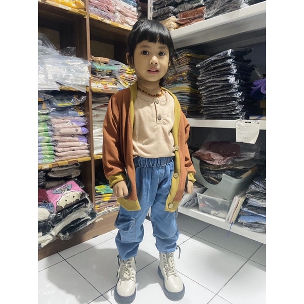 BABYMOI | KIYO Cardigan | Baju Sweater Outer Anak Laki Laki Perempuan Unisex