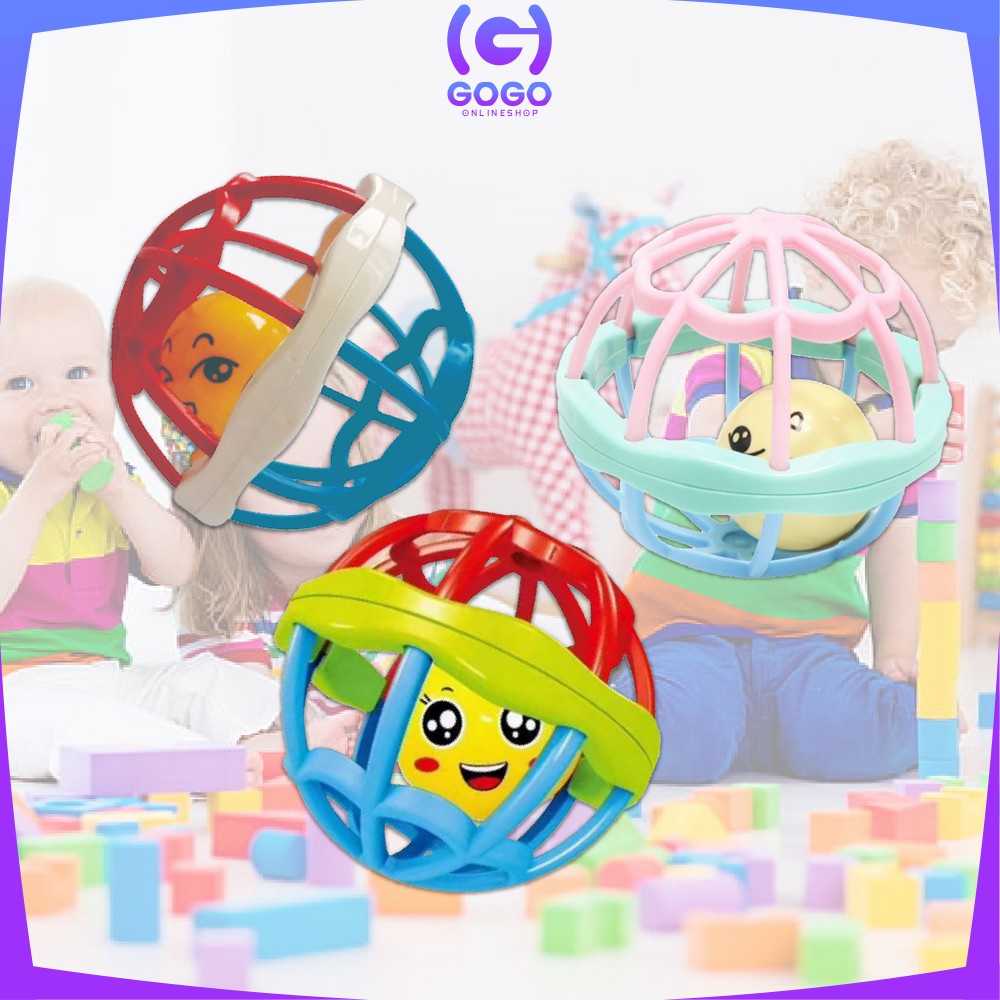 GOGO-M10 Mainan Bayi Bola Kerincingan Bahan Karet Lembut Teether Rattle Bayi | Baby Toys