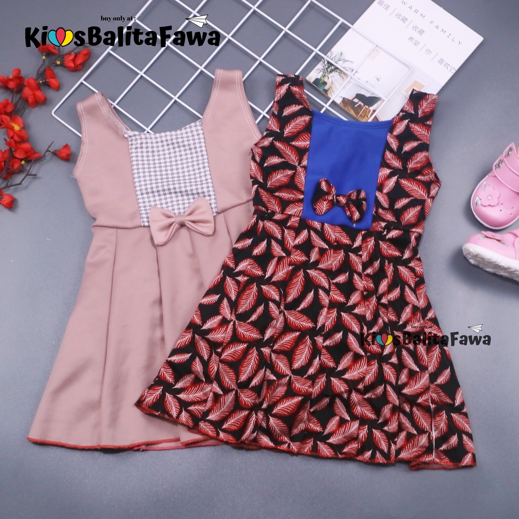 Dress Clairine uk 4-5 Tahun / Baju Anak Perempuan Model Dres Cewek Adem Batik Pakaian Motif Gaun