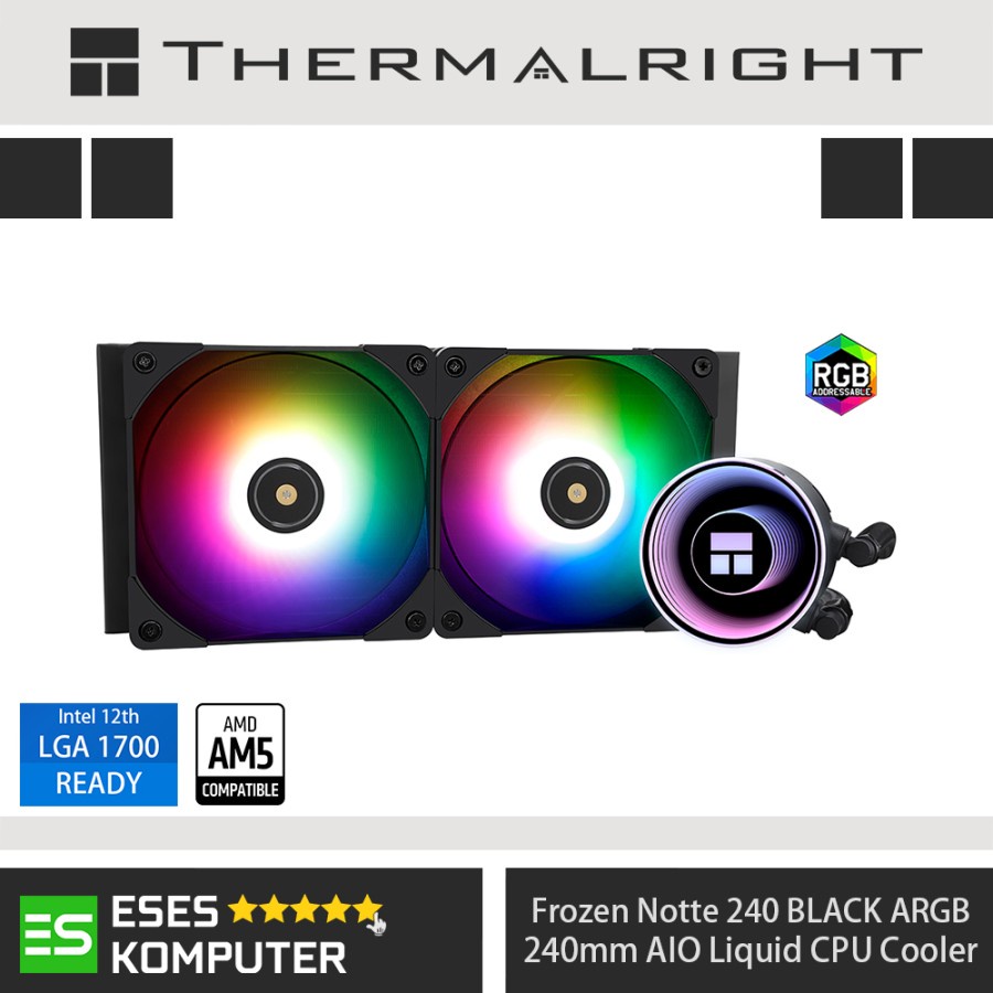 THERMALRIGHT Frozen Notte 240 BLACK ARGB | AIO 240mm CPU Liquid Cooler