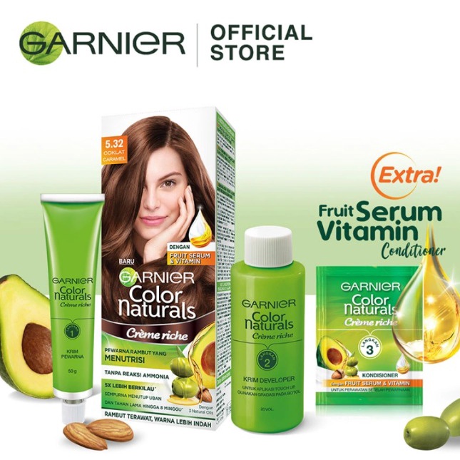 GARNIER HAIR COLOR NATURAL NO 5.32 COKLAT CARAMEL Kotak/Box exp 2025