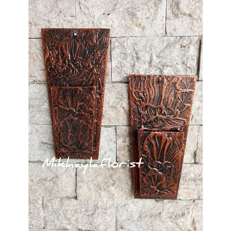 Vas tempel kayu // Pot kayu dinding tempel // vas dinding