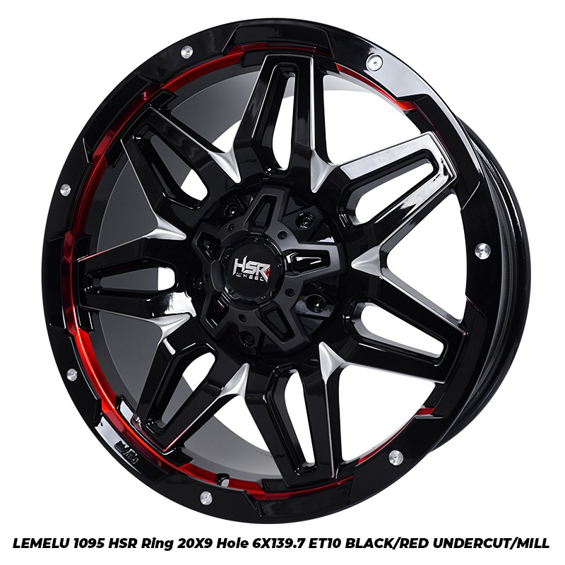 VELG MOBIL RACING HSR TYPE LEMELU RING20 LOBANG 6 UNTUK FORTUNER PAJERO HILUX DOUBLE