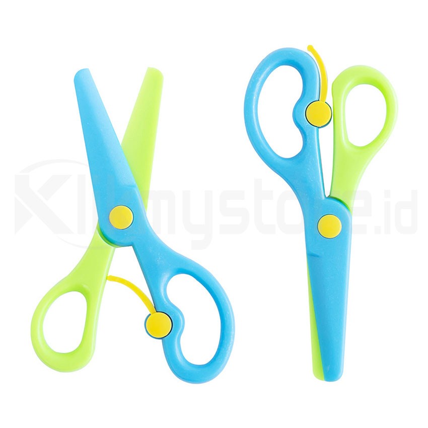 

Gunting Plastik Anak Pemotong Kertas Aman Plastik Kids Safety Scissors