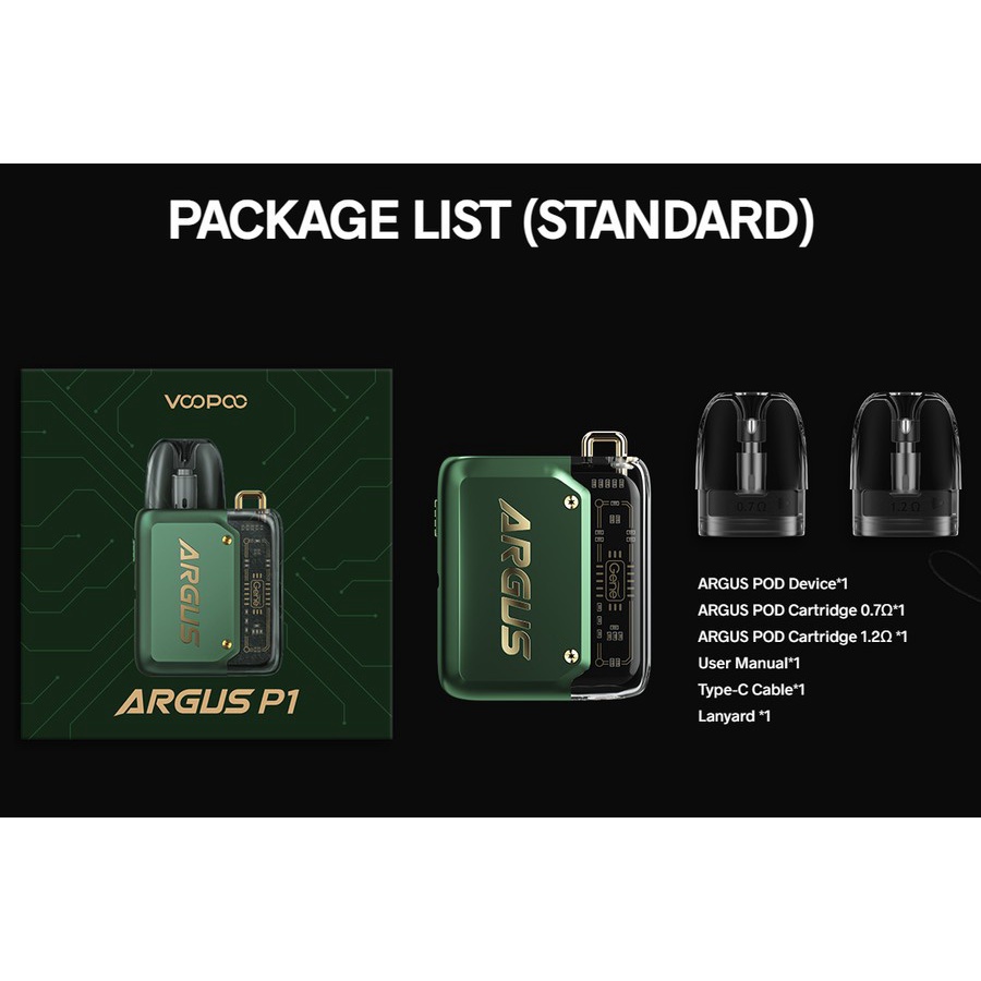 Voopoo Argus P1 Pod Kit 20W 800mAh 100% Authentic / Argus P1 Kit