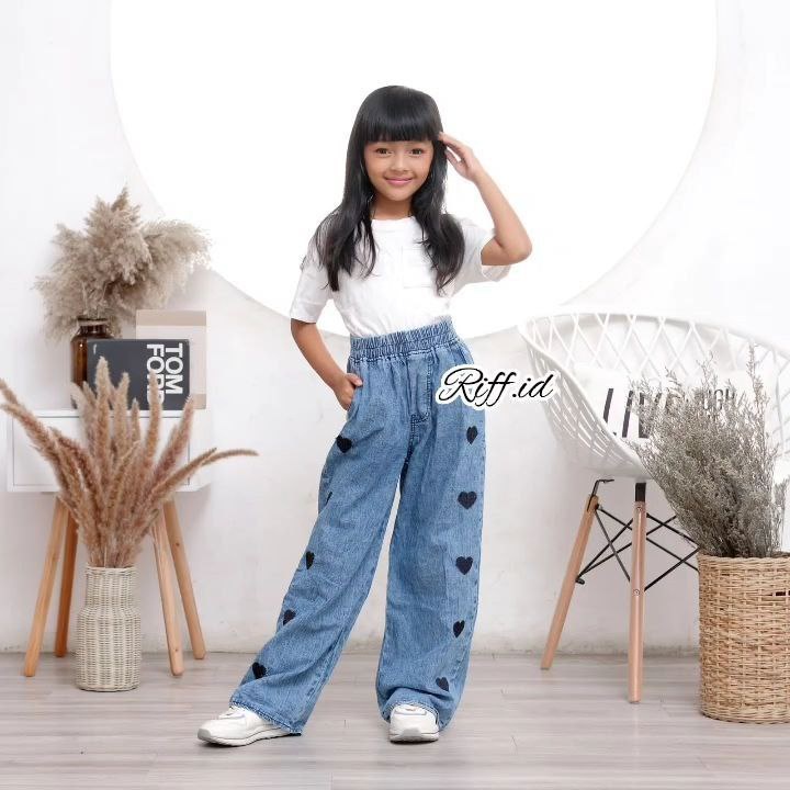 New Arrival  Kulot Love Anak Perempuan Kulot Love Jeans Anak Perempuan Kekinian
