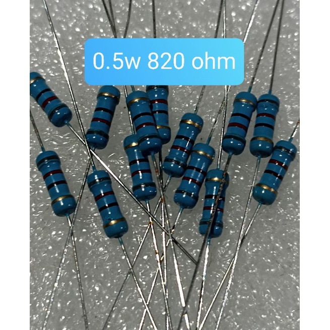 10BUAH RESISTOR 0.5W 820 OHM 0.5WATT 820 OHM SETENGAH WATT 820 OHM