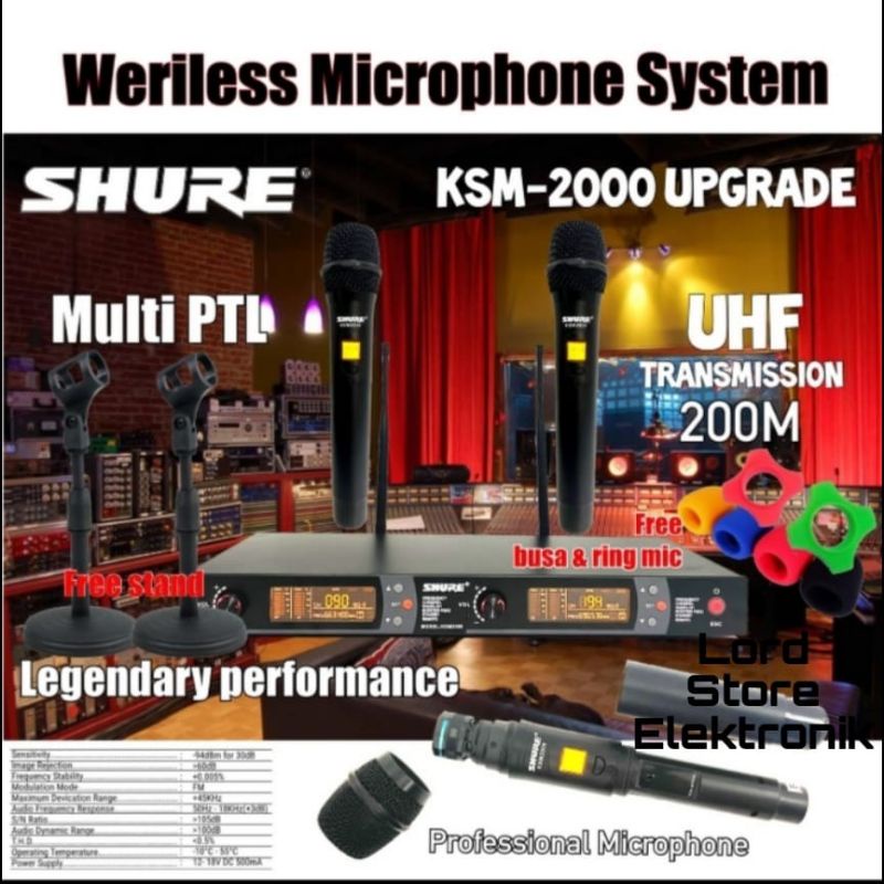 Jual Mic Wireless Shure Ksm Upgrade Ksm Multi Pt Uhf M Shopee Indonesia