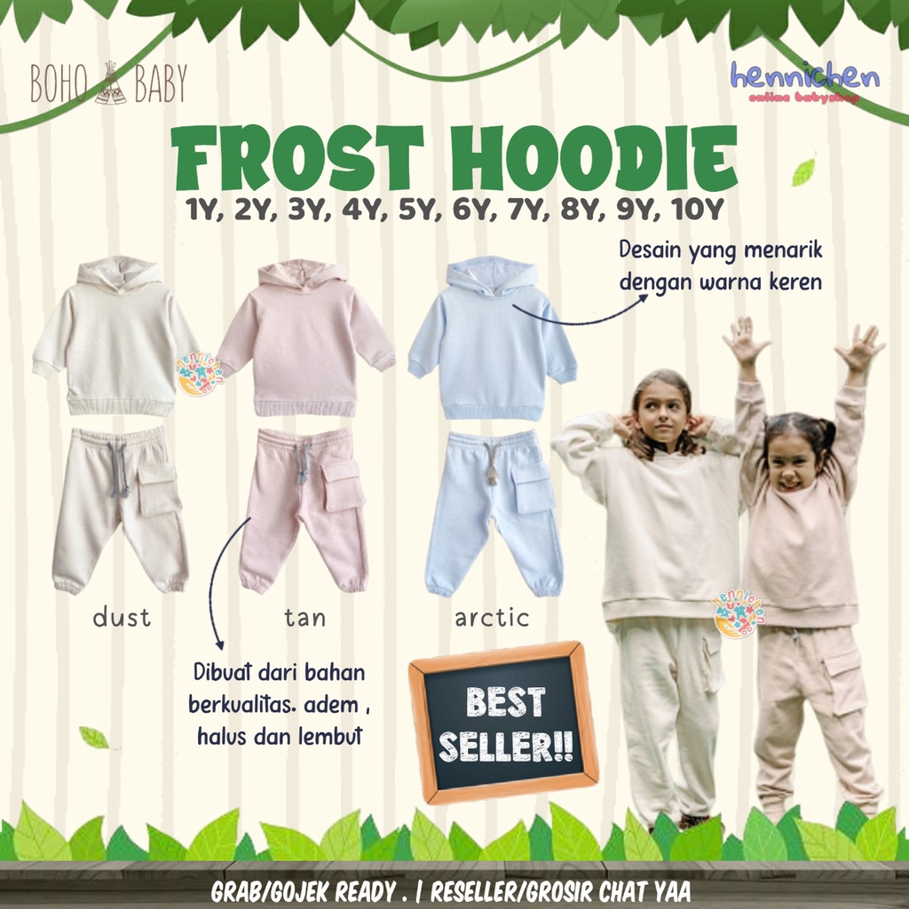 BOHOPANNA BOHO BABY BOHOBABY FROST HOODIE SET SETELAN HOODIE ANAK 1-10 TAHUN