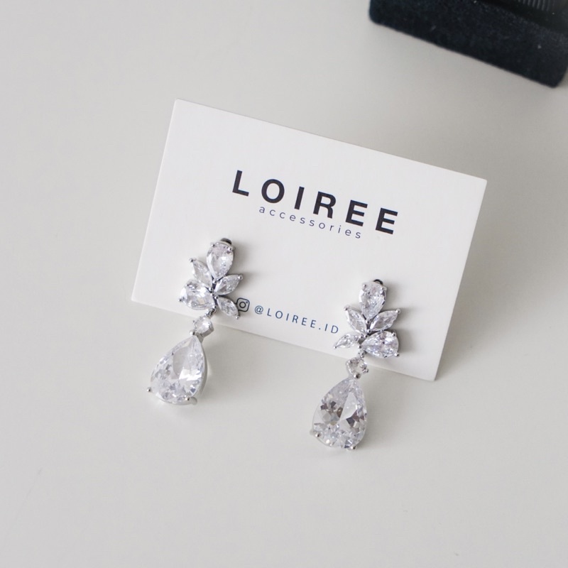 WINSTON | Wedding Collection - Zirconia Dangle Stud Earrings - Anting Bridal Tusuk Wanita Korea