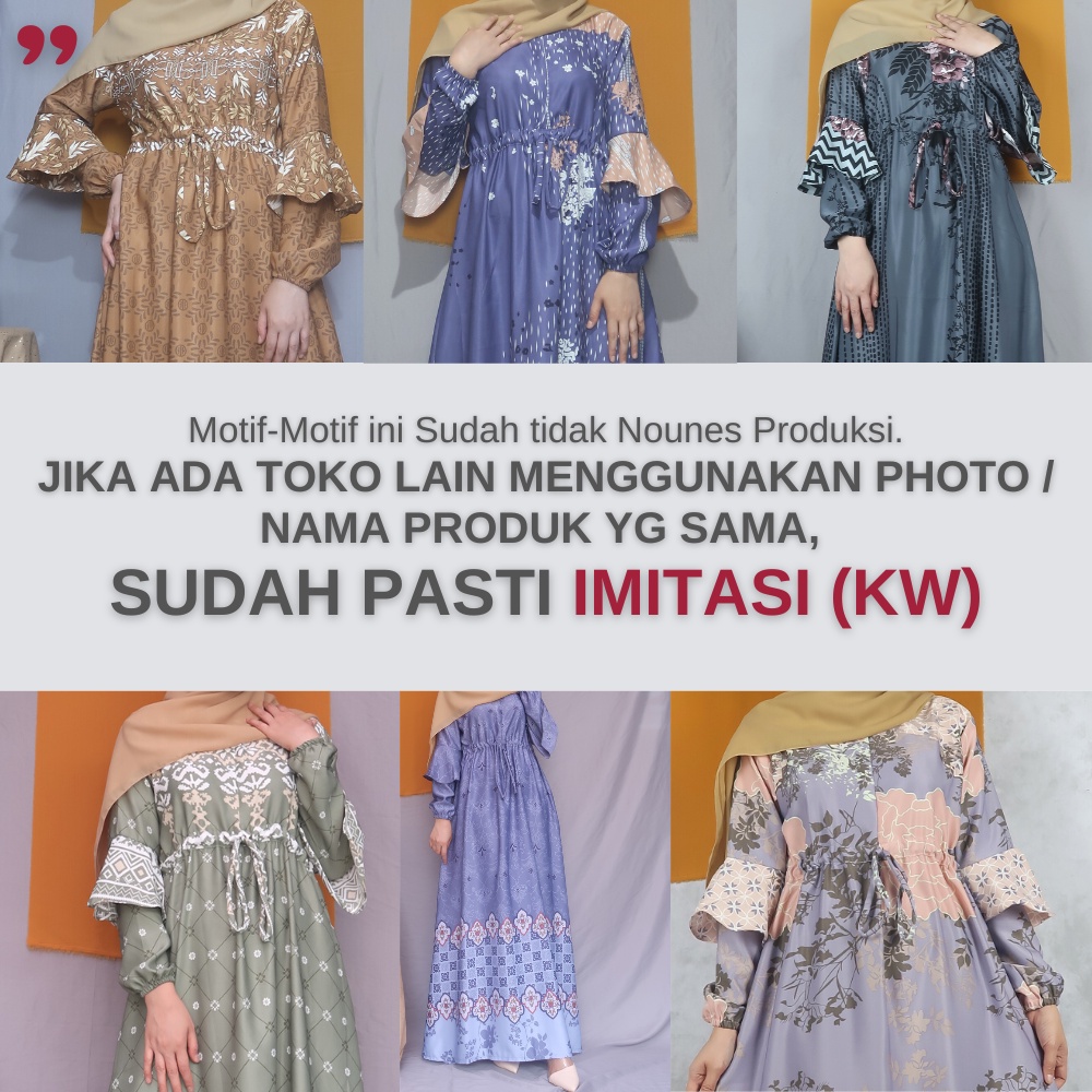 Nounes Hanessa Dress Gamis Wanita matt Maxmara Lux size M L XL Jumbo XXL LD 98 104 110 120