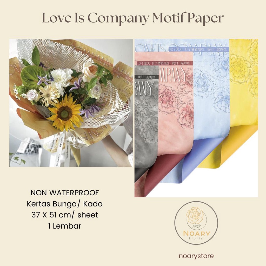 LOVE IS COMPANY MOTIF PAPER CELLOPHANE