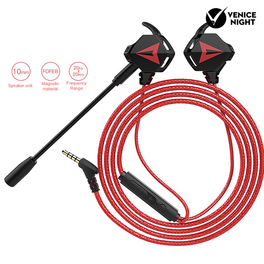 (VNEP) (Berkabel) Headphone Gaming Earphone Stereo In-Ear Universal dengan Mikrofon untuk iPhone Android