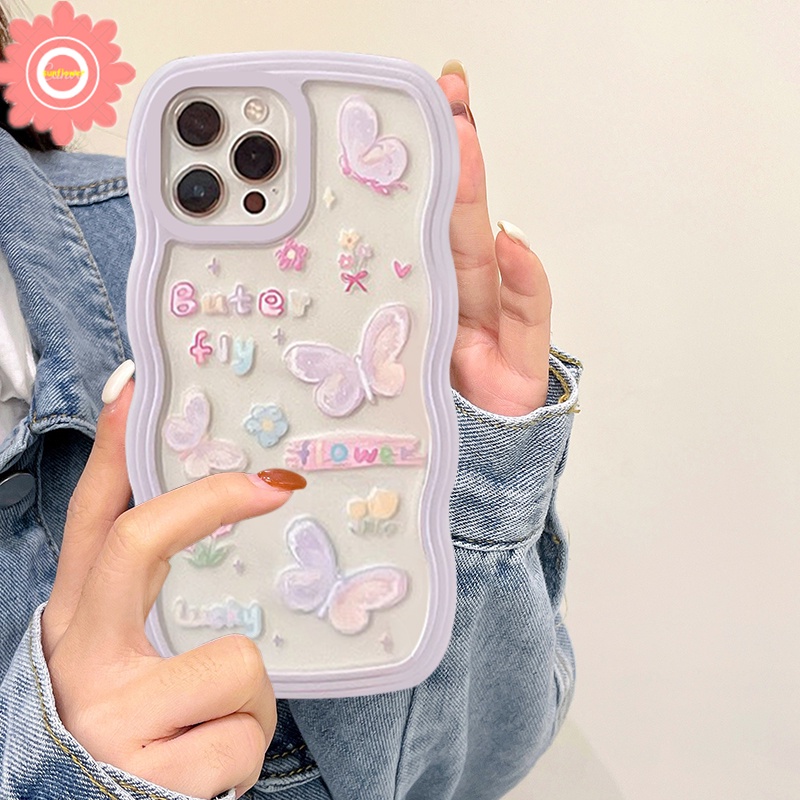 Casing Oppo A17 A95 A5S A12 A7 A15 A3S A52 A92 A72 A16 A17k A5 A9 A53 A31 A15S A54 A74 Reno 5F 4Lite Motif Kupu-Kupu