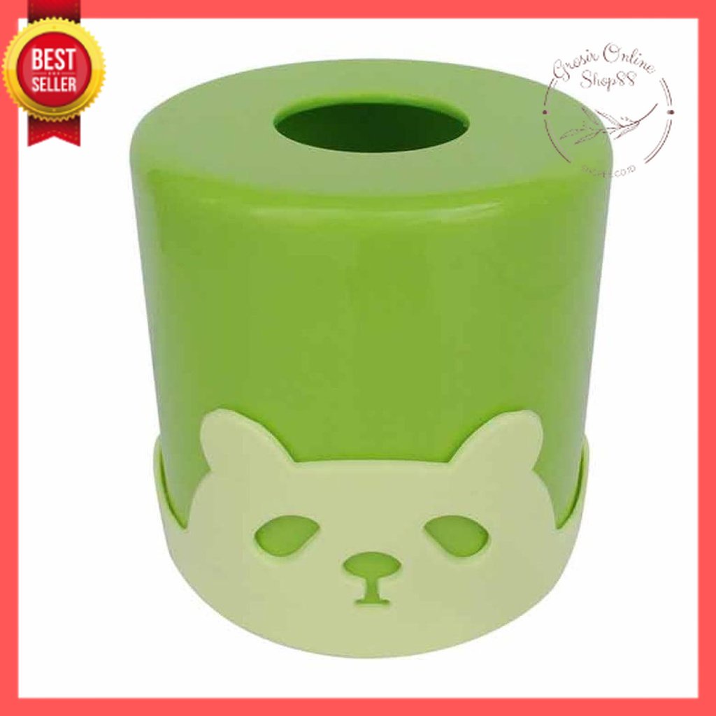 GOS - A313- Tempat Tissue Karakter Panda - Tempat Tissue Bundar - Tempat Tisu Roll Plastik -Tempat Tisu Bulat Panda