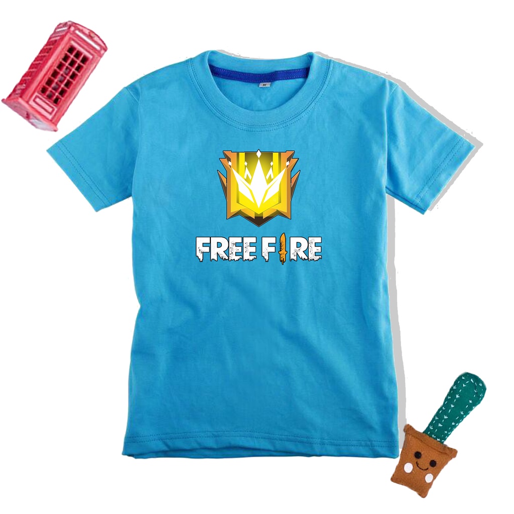 PVJ - Kaos Anak FF Motif Grand Master Baju Anak Free Fire Laki Laki Dan Perempuan atasan Tangan Pendek