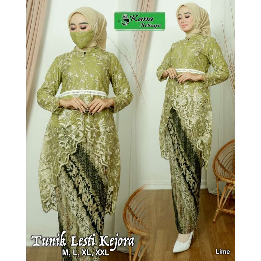 LB Kebaya modern/Tunik brukat modern/Set tunik Busui brukat tulle lesty kejora/ setelan kebaya konda