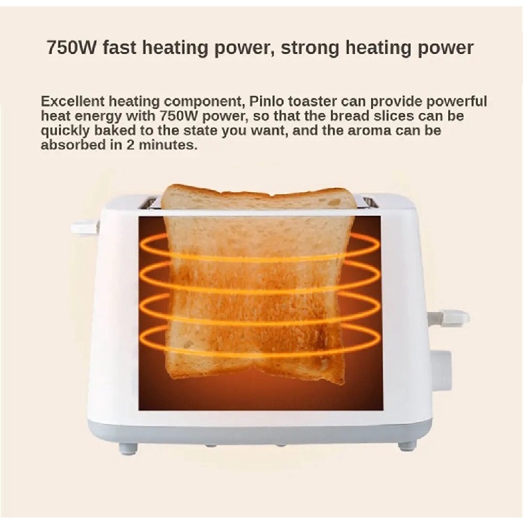 PINLO Toaster Bread Maker - Alat Pemanggang Roti 750W - PL-T075W1H