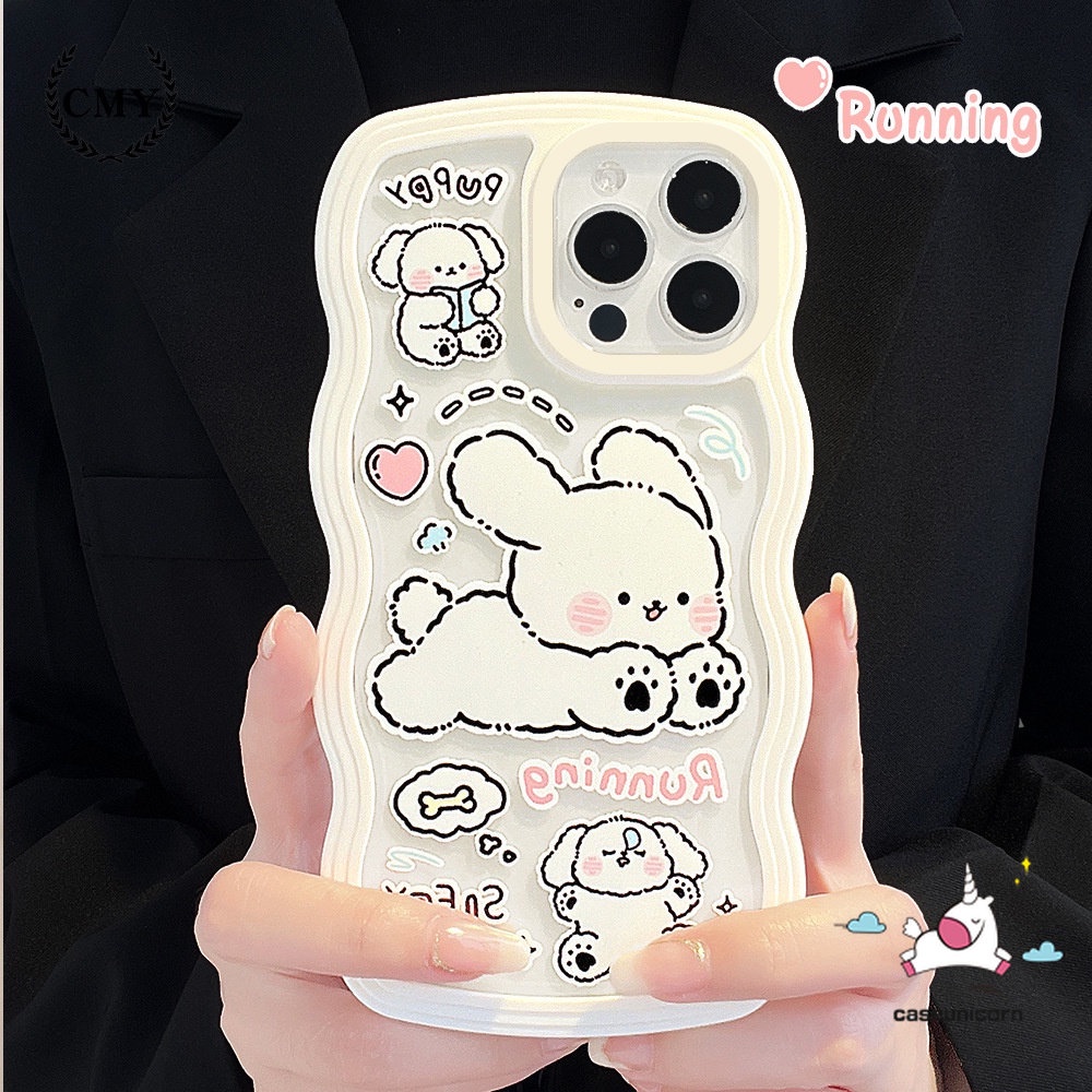 Lovely Puppy Case Samsung A14 A04s A13 A04 A23 A03s A04E A52s A32 A33 A50s A50 A53 A02s A12 A22 A30s A21s A20 A51 A03 A52 M22 M12 A31 A11 Kartun Pochacco Wavy Edge Soft TPU Cover