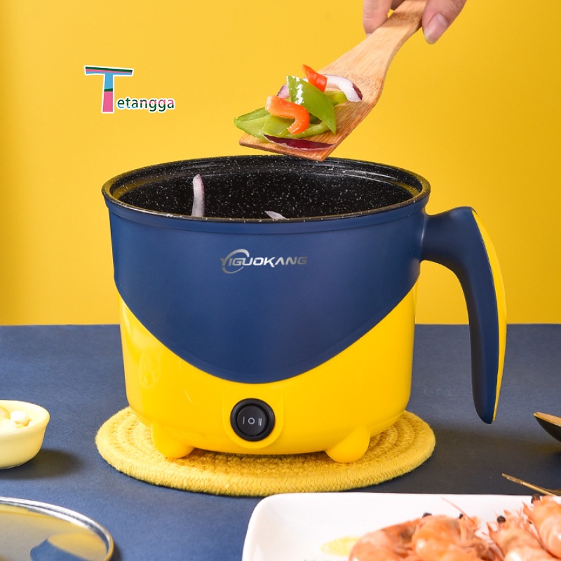 Panci Listrik Portable Fry Pan/Panci Listrik Multifungsi Free Kukusan Lapis Keramik Cooking Pot/1.8L