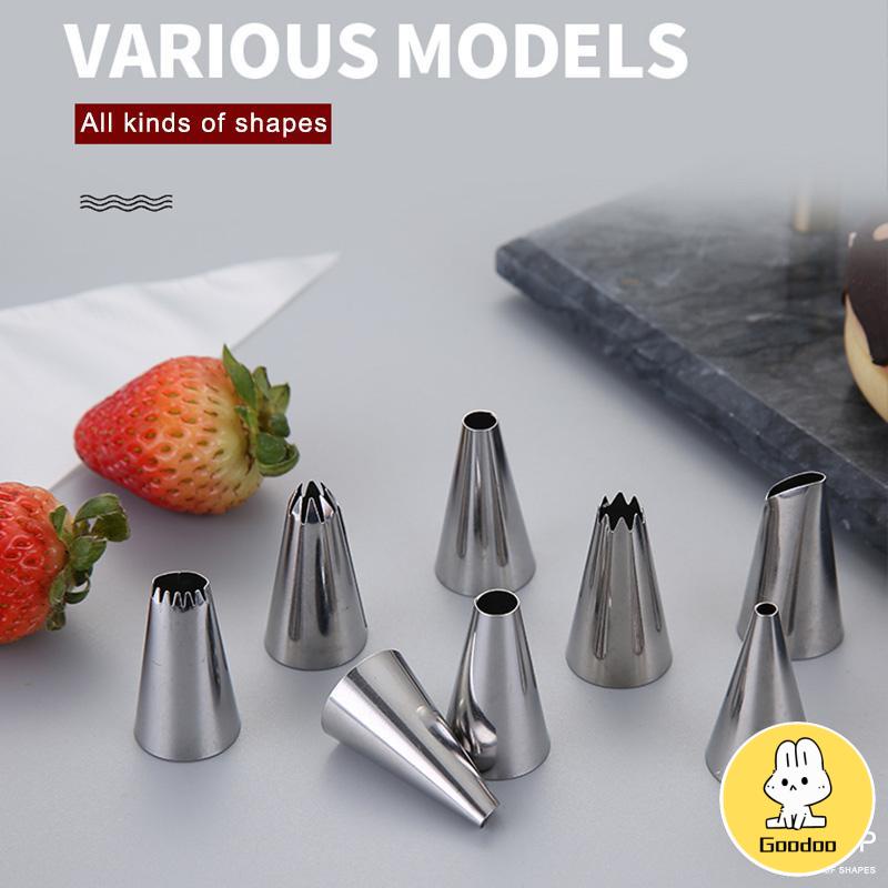 Cupcake Nozzles Stainless steel piping nozzle Stainless steel piping nozzle Spuit Baking Cake Decorator -Doo