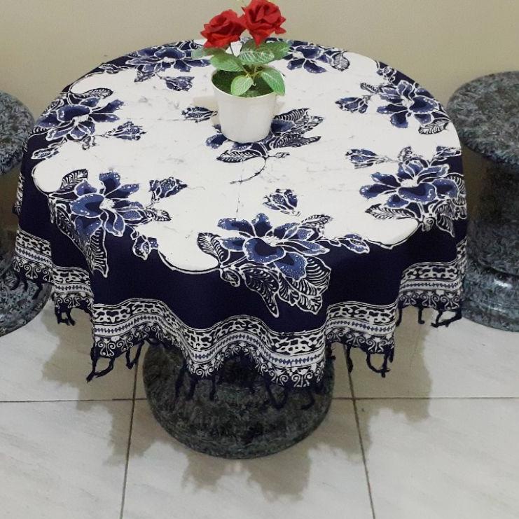 New Sale Taplak Meja Bundar Batik Cap Motif Remekan