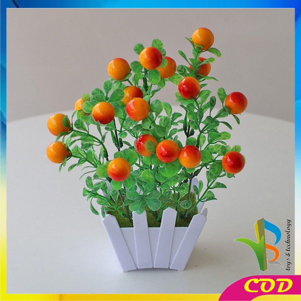 RB-C299 Pot Tanaman Buah Bunga Dekorasi Rumah Artificial Plant Tanaman Hias Plastik / Ornamen Pot Buah