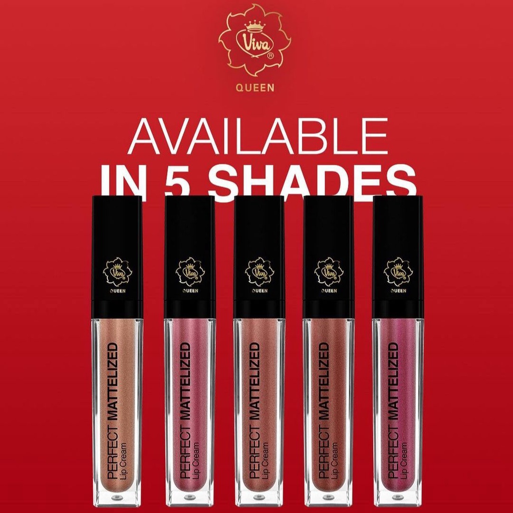 ★ BB ★ Viva Queen Perfect Mattelized Lip Cream - TRANSFER PROOF &amp; LONG STAY with Emollient &amp; VIT E