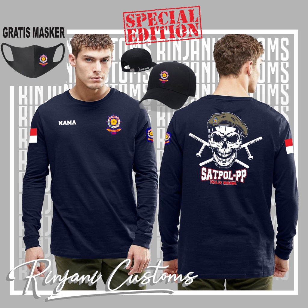 KAOS POL PP GRATIS NAMA DAN MASKER-KAOS POLISI PAMONG PRAJA-KAOS SATPOL PP